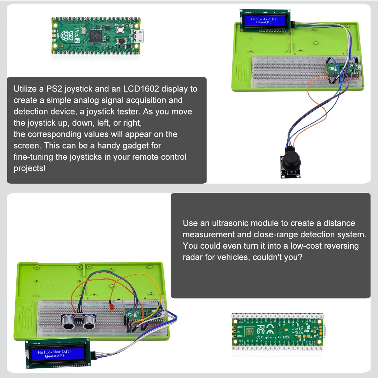 GeeekPi Vorverlötetes Raspberry Pi Pico 2 mit Header-USB-Kabel, RP2350 Mikrocontroller-Board, Mini-Board-Kit basierend auf RP2350-Chip, Dual-Core und Dual-Architektur, unterstützt C/C++/Python – Bild 5