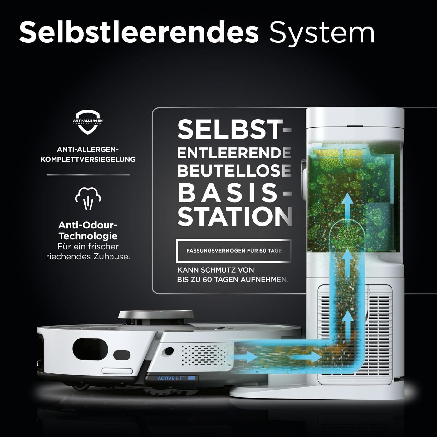 Shark PowerDetect Roboter-Staubsauger mit Saugstation, selbstreinigend, selbstentleerend bis zu 60 Tage, für Tierhaare, Teppiche und Hartböden, mit 3D- und LiDAR-Navigation, 14,5 cm flach weiß – Bild 9