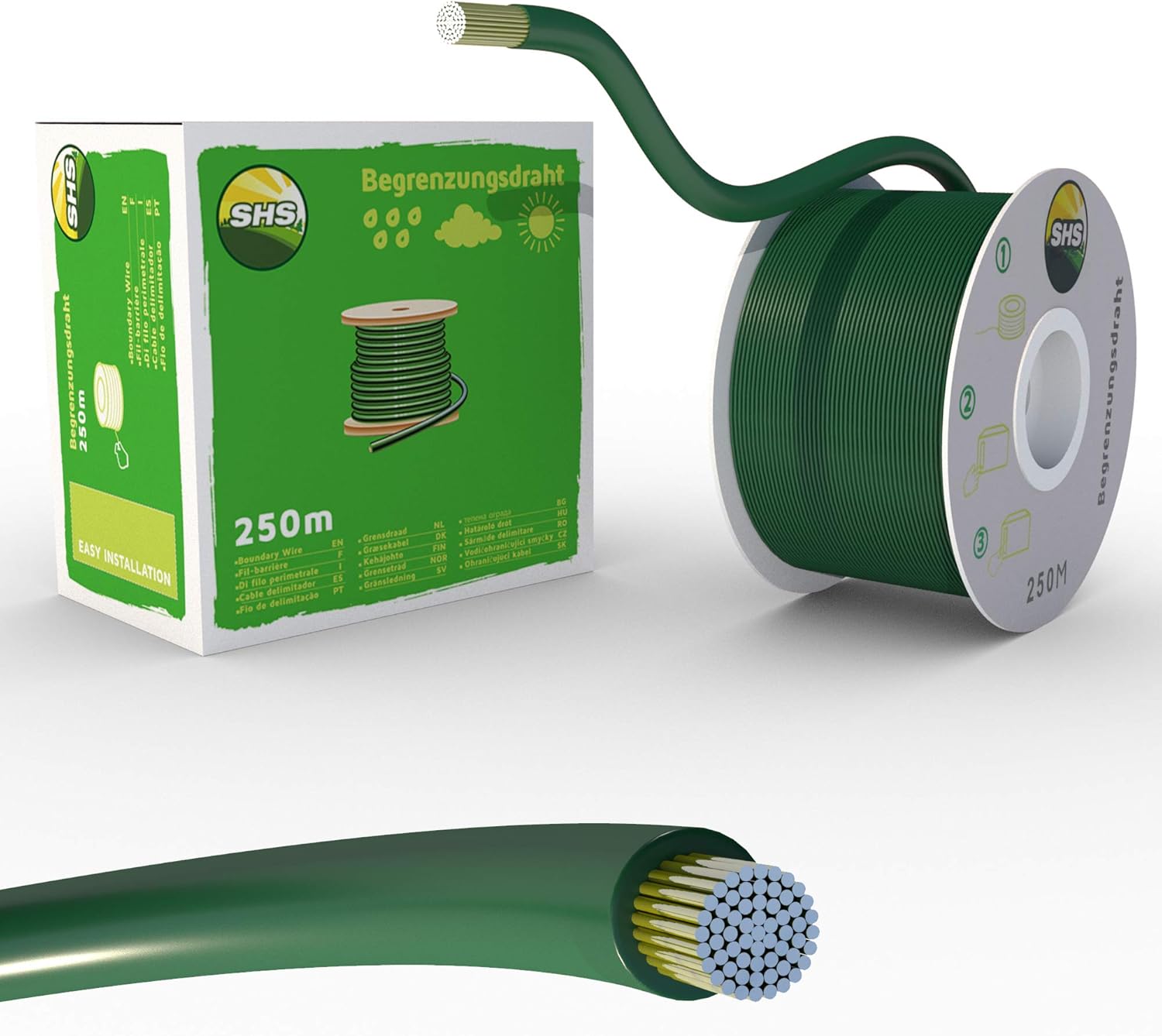RASENFREUND 250m Begrenzungskabel für Mähroboter Rasenmäher Rasenroboter Set Begrenzungskabel für Suchkabel - Kompatibel mit Gardena/Bosch/Husqvarna/Worx/Honda/ROBOMOW/iMow / Durchmesser 2,7 mm – Bild 3