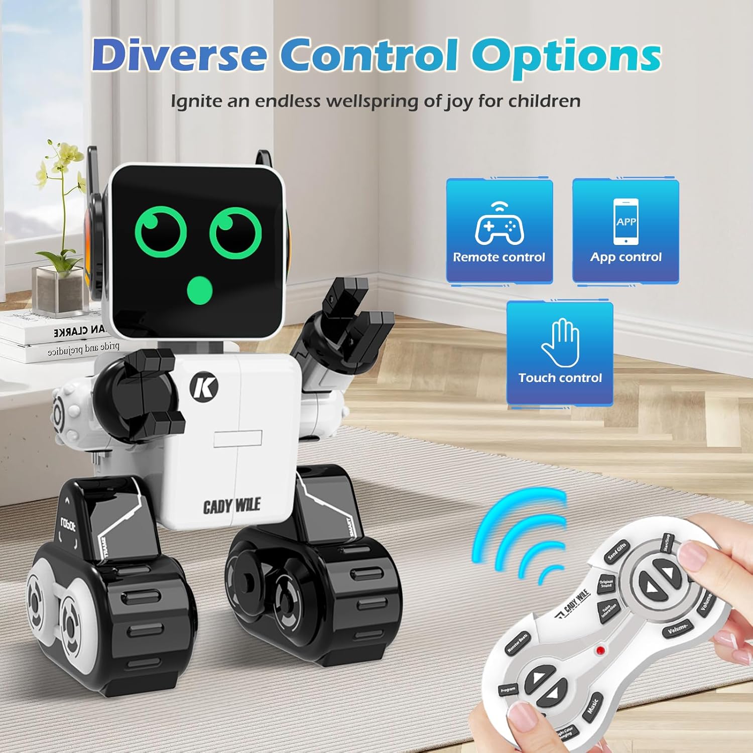 Anysun Roboterspielzeug für Kinder, intelligenter RC-Roboter mit Touch, App und Fernbedienung, programmierbares Roboterspielzeug, Laufen, Tanzen, Singen, Sprechen, Geschenk für Jungen und Mädchen – Bild 3
