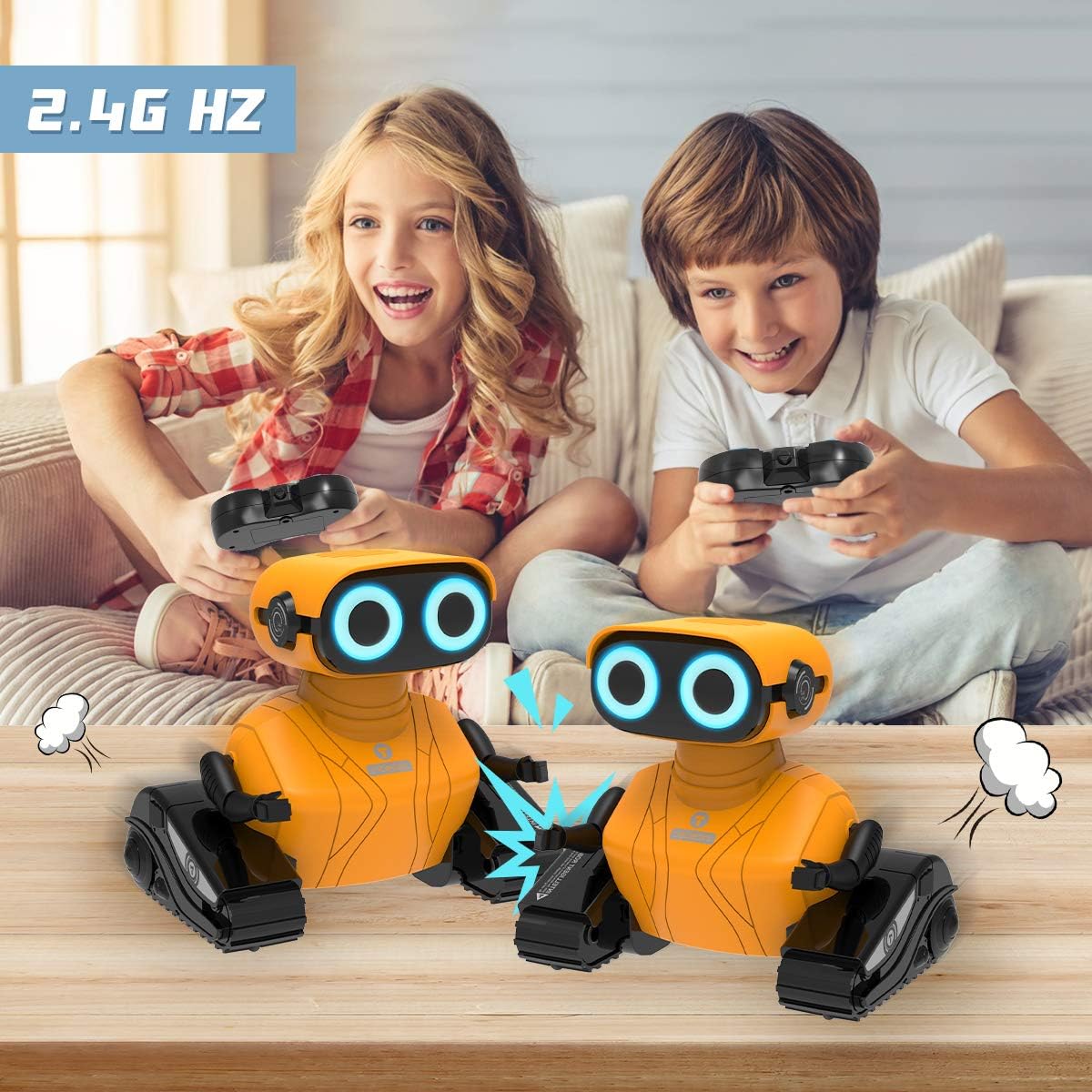 REMOKING RC Roboter Kinderspielzeug, Roboter mit Ton und Licht, Spielzeuggeschenk für Jungen und Mädchen (Orange) – Bild 5