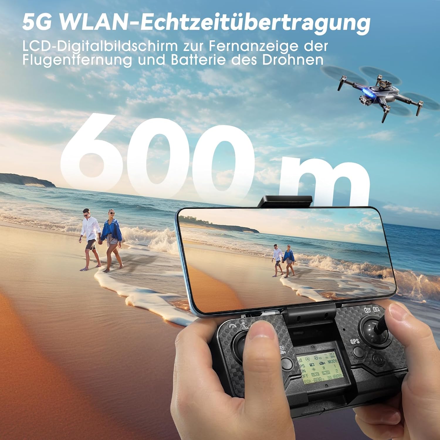 P17 GPS-Drohne mit 4K-Kamera für Erwachsene, 54–60 Minuten Flugzeit, automatische Rückkehr, Folgemodus, bürstenloser Motor, faltbarer RC-Quadcopter für Anfänger (Standard) – Bild 6