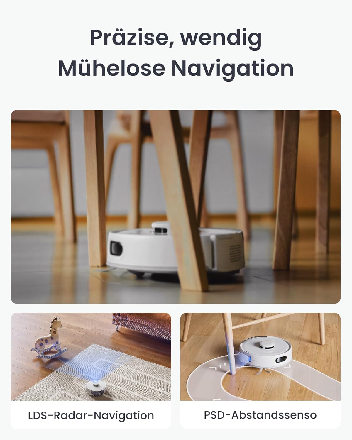 SwitchBot K11+ Staubsaugerroboter mit Wischfunktion, 6000 Pa Saugleistung, 90 Tage Staubaufnahme, selbstentleerend, LDS Smart Mapping, schlankes 3,6-Zoll-Design, kompatibel mit Apple Home, Alexa, Google Home und – Bild 9