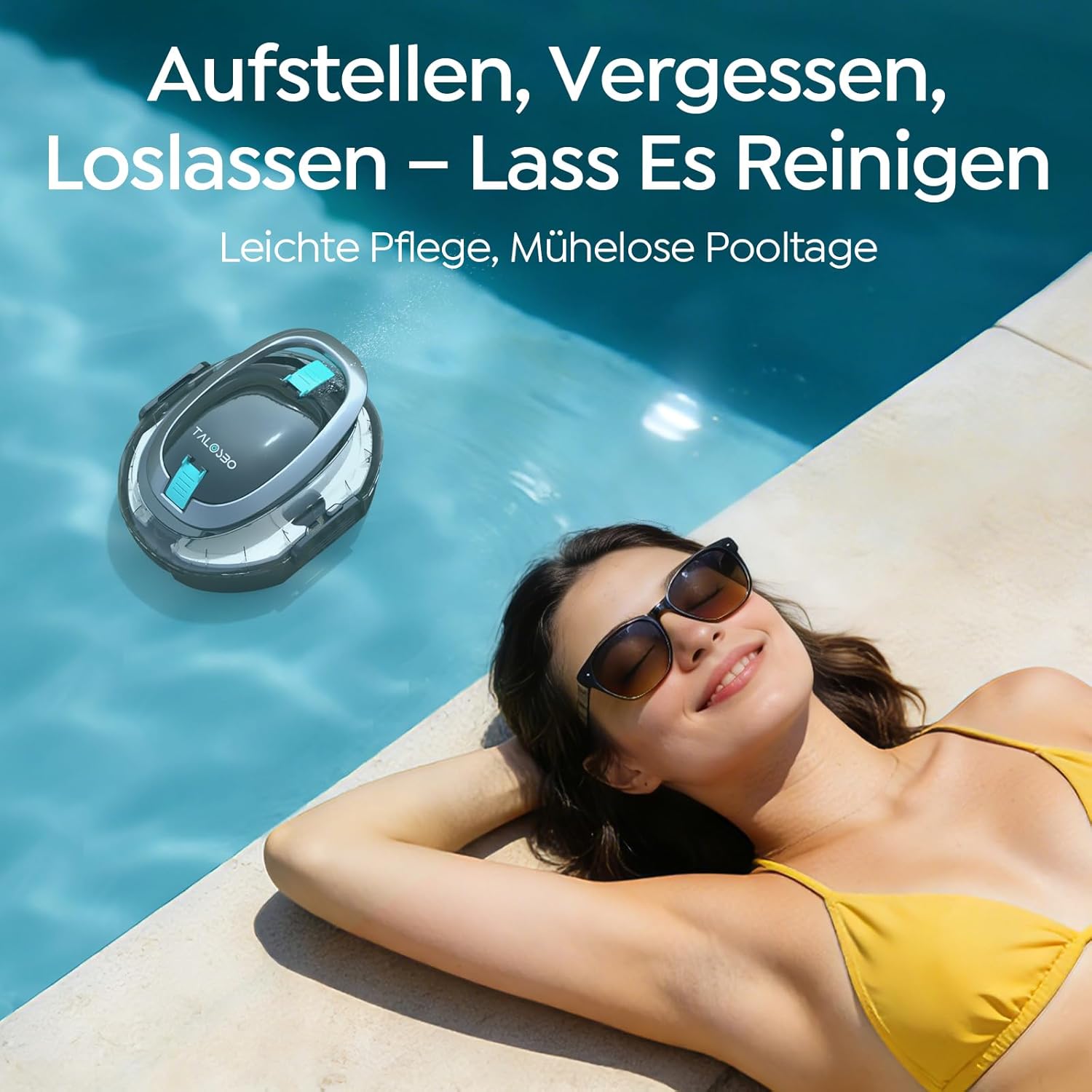 S2 Poolroboter, Doppelfiltration, kabelloser Poolstaubsauger, Akku, 90-minütige automatische Reinigung mit Selbstparkfunktion, Poolreiniger mit zwei Motoren für flache Böden, Pools bis zu 80 m² – Bild 9