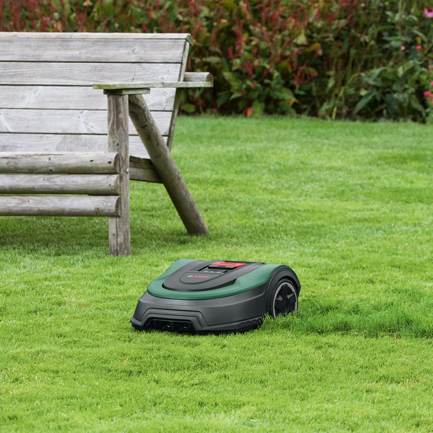 Bosch Home and Garden Indego S+ 500 Rasenroboter (mit 18-V-Akku, App-Funktion, Ladestation inklusive, Schnittbreite 19 cm, für Rasenflächen bis 500 m², im Karton), Schwarz, Grün – Bild 6
