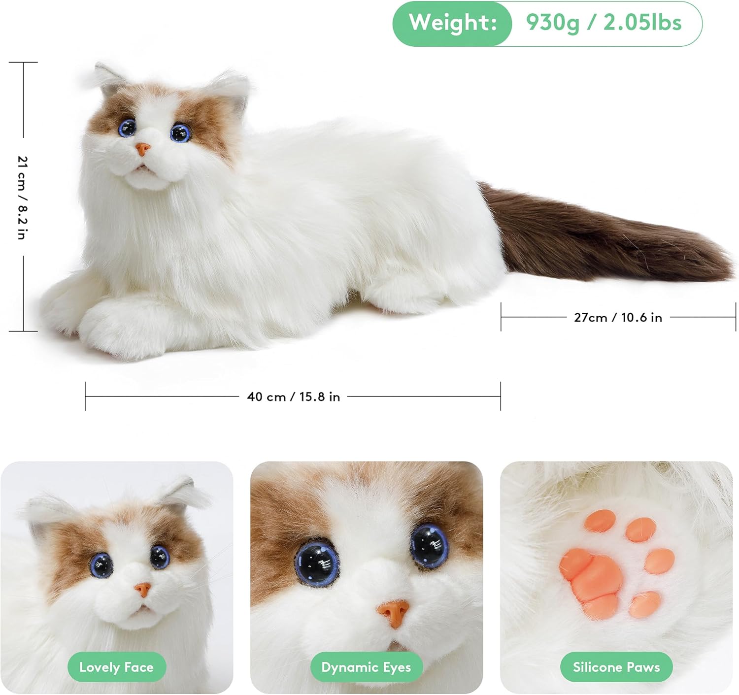 ELEPHANT ROBOTICS metaCat Black/White Robot Cat Companion Pet Interactive Electronic Cat Meow and Heartbeat, Gifts for All Ages - Type-C Charging – Bild 3