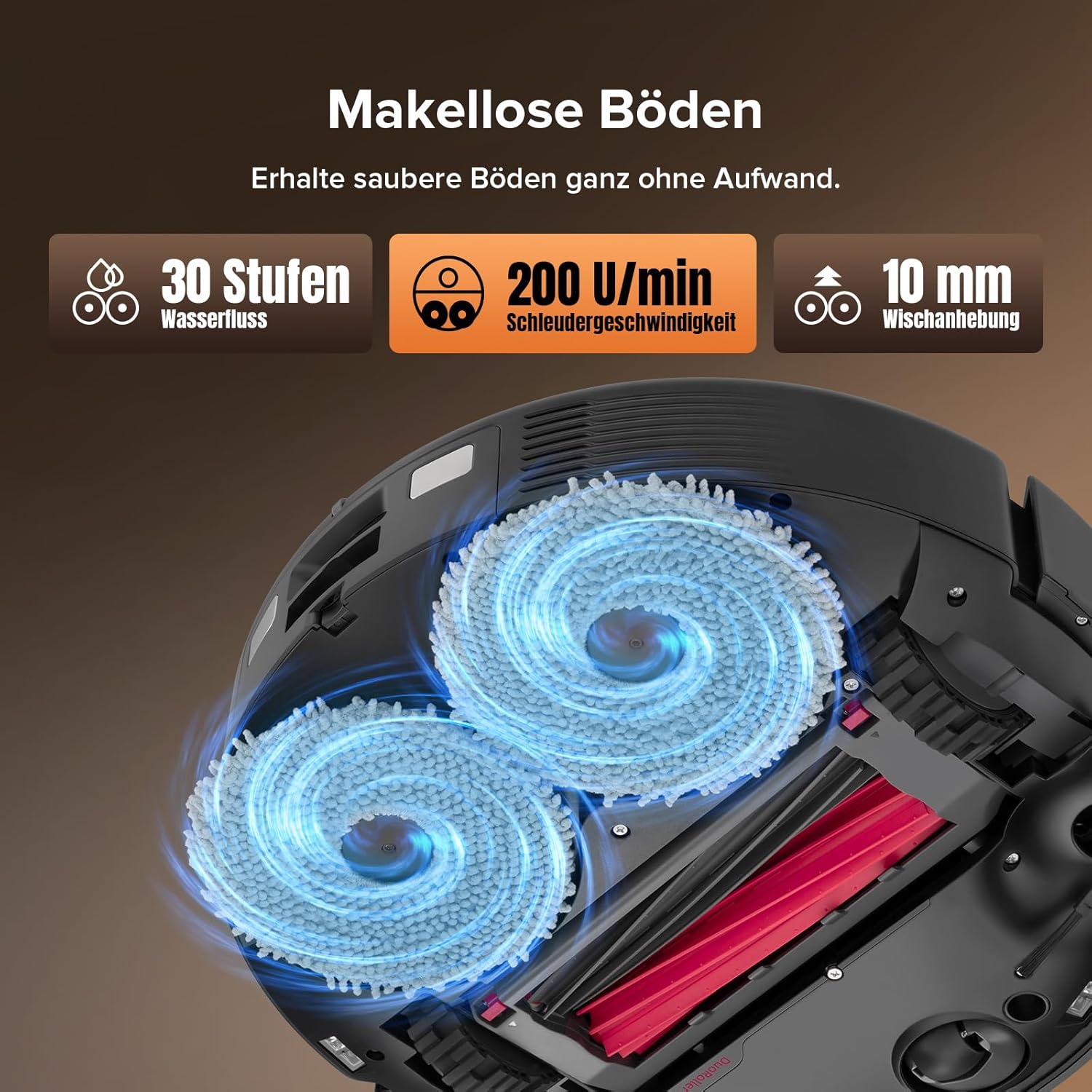 roborock Qrevo Master Saugroboter mit Wischfunktion und Hebemopp, FlexiArm-Design, HyperForce-Saugkraft von 10.000 Pa, zusätzlich 2 Wischmopps, Roboter-Staubsauger-Set (schwarz) – Bild 4