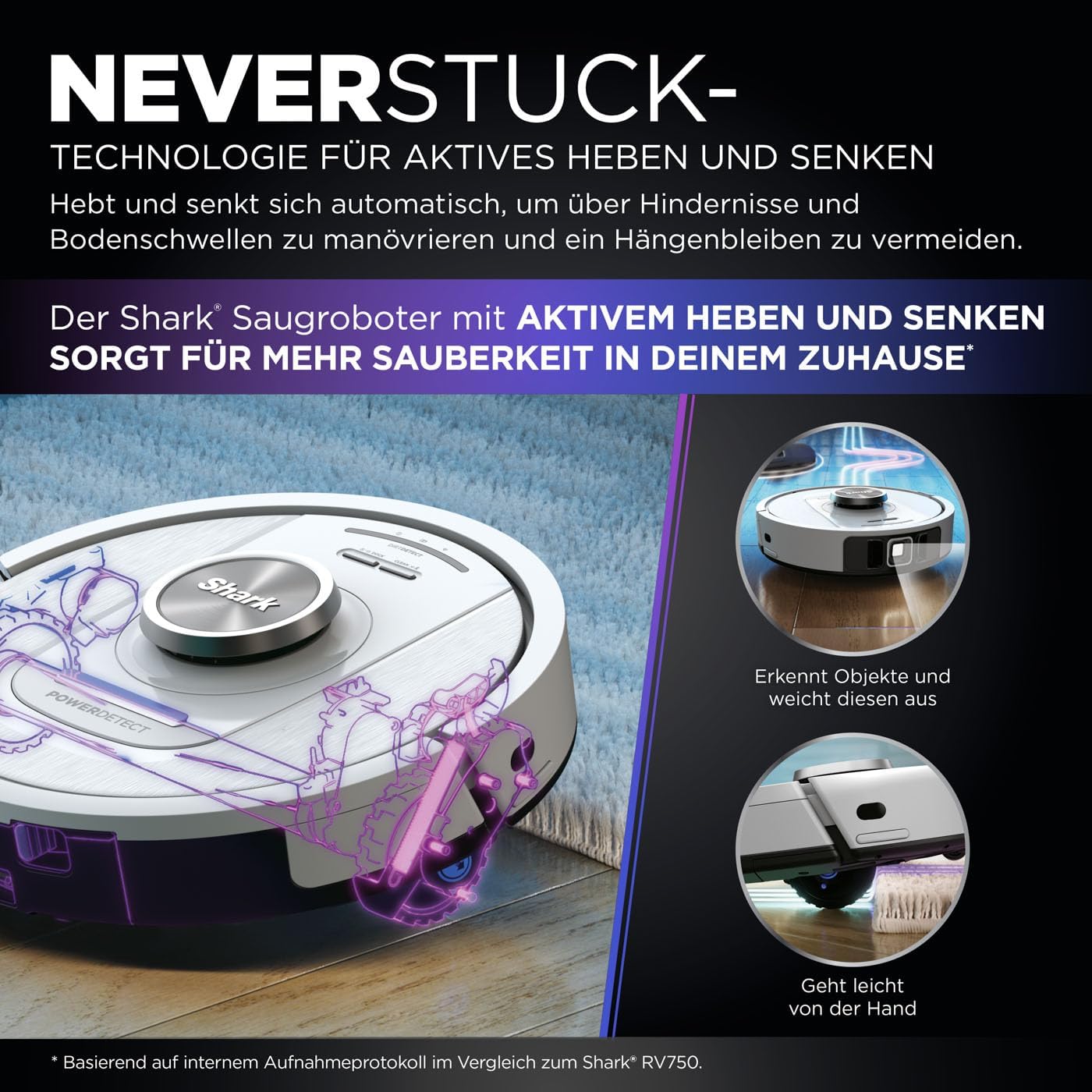 Shark PowerDetect Roboter-Staubsauger mit Saugstation, selbstreinigend, selbstentleerend bis zu 60 Tage, für Tierhaare, Teppiche und Hartböden, mit 3D- und LiDAR-Navigation, 14,5 cm flach weiß – Bild 10