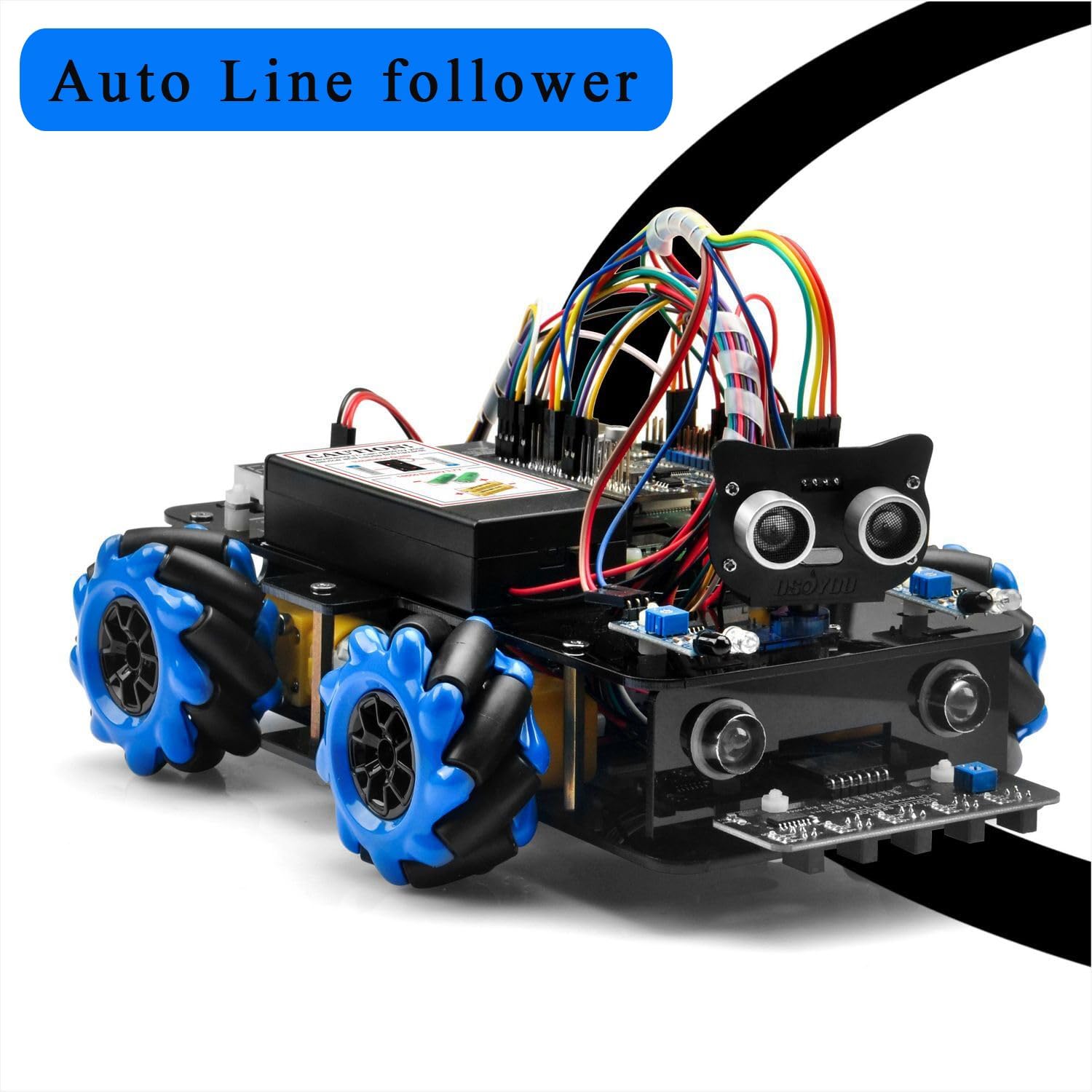 MECANUM Wheel Robot Car Kit für Raspberry Pi 3 4 5 – Omnidirektionales STEM-Lern- und Programmierkit mit Videosteuerung, Linienverfolgung und Hindernisvermeidung – Bild 7