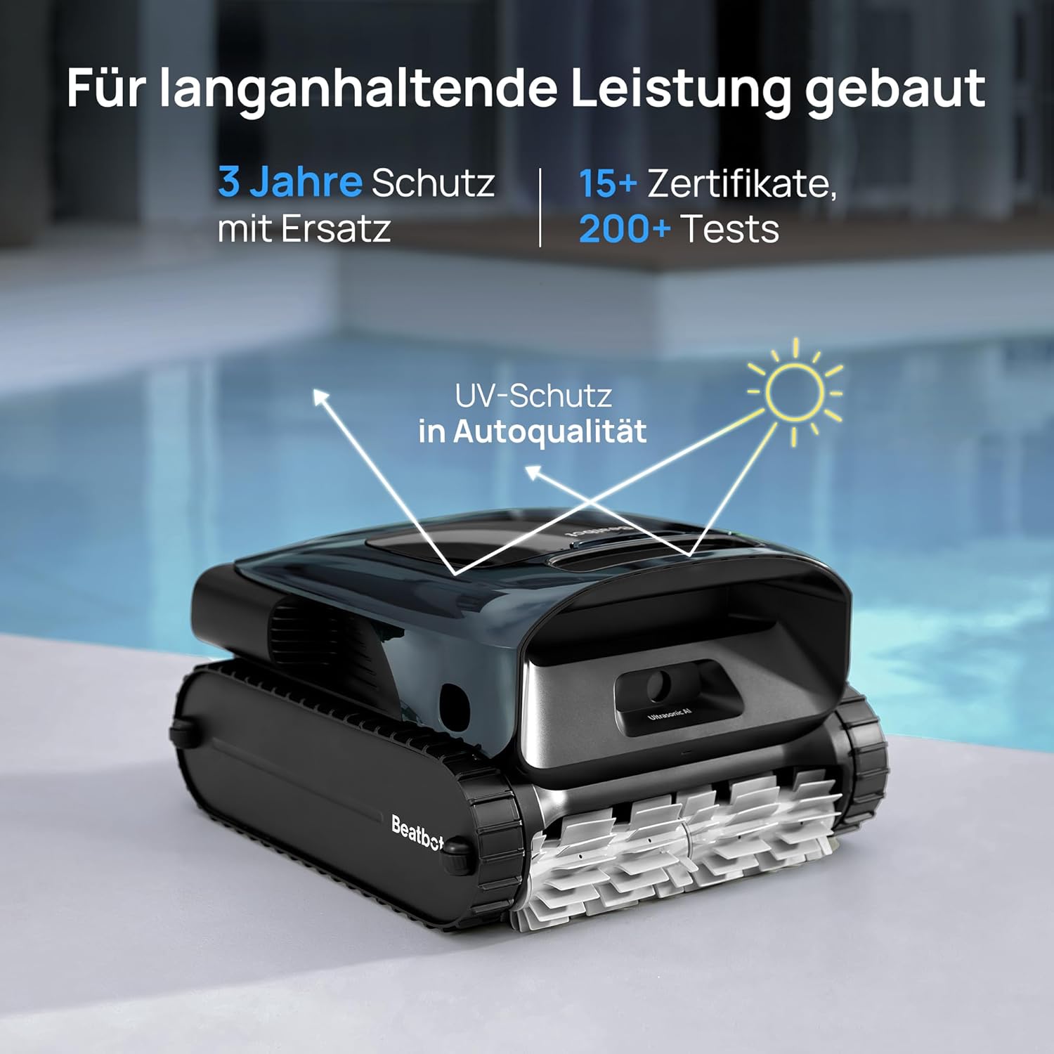 Beatbot AquaSense 2 Pro Poolroboter-Set mit Klärer-Set, Pool-Staubsauger-Design für die Reinigung von Boden, Wänden, Oberflächen und Klärung von Wasser, schwimmt nach der Reinigung auf der Wasseroberfläche – Bild 8