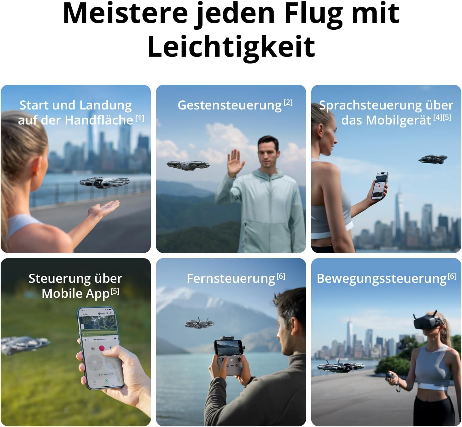 DJI Neo 2 Fly More Combo (nur Drohne), Handflächenstart und -landung, Gestensteuerung, ActiveTrack, omnidirektionale Hinderniserkennung, Einsteigerdrohne, 3 Batterien – Bild 2