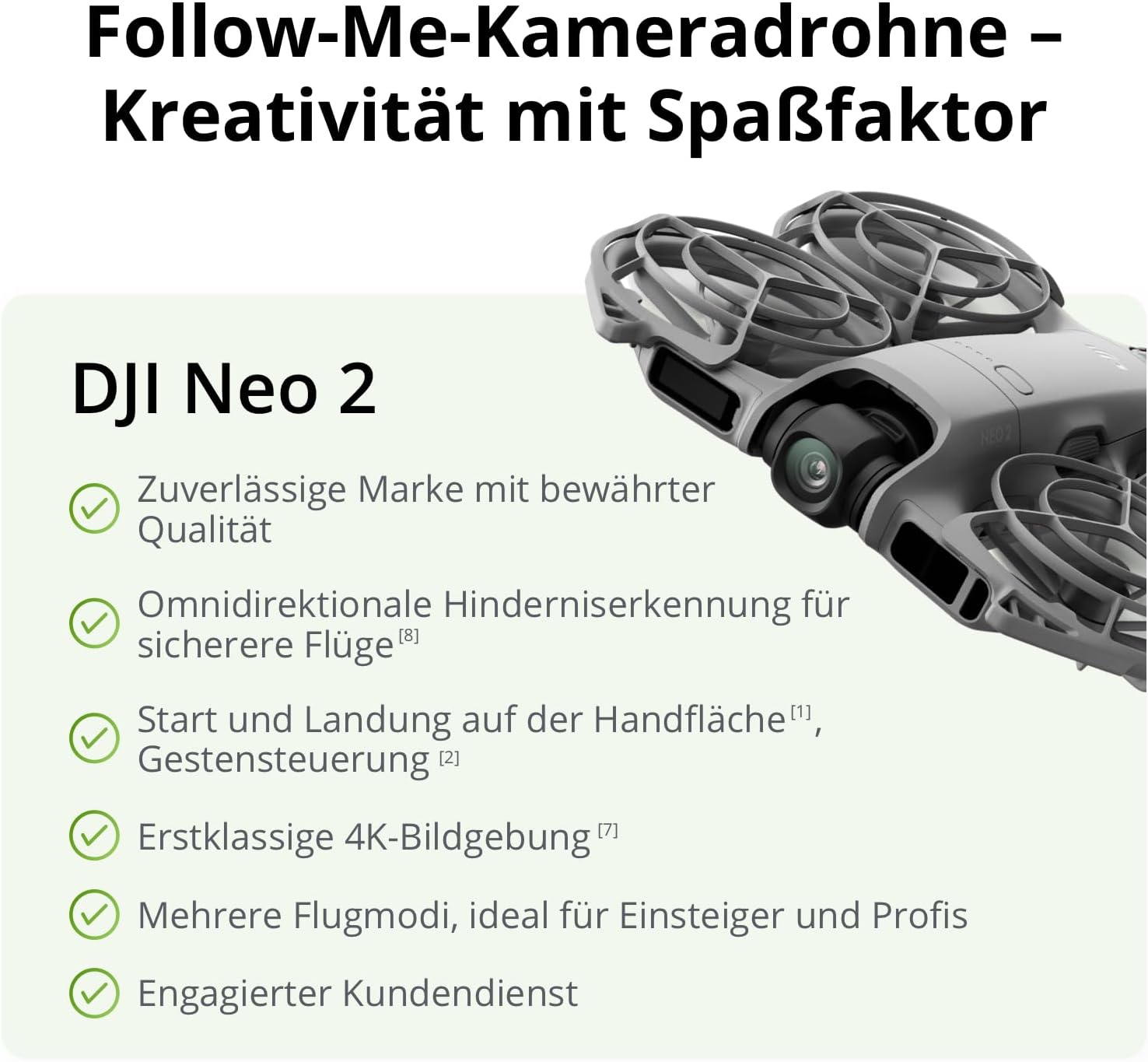 DJI Neo 2 Fly More Combo (nur Drohne), Handflächenstart und -landung, Gestensteuerung, ActiveTrack, omnidirektionale Hinderniserkennung, Einsteigerdrohne, 3 Batterien – Bild 8