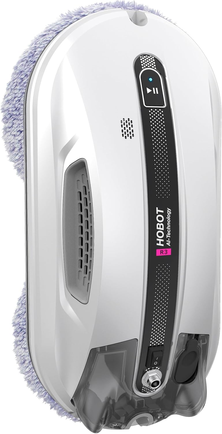 SMARTBOT Wischroboter – geringer Stromverbrauch (80 W) – elektrischer Glasreiniger, 3 Jahre Garantie, 12 Mikrofasertücher – Navigations- und Absturzsicherungssystem, HOBOT-R3 Fensterputzroboter – Bild 5