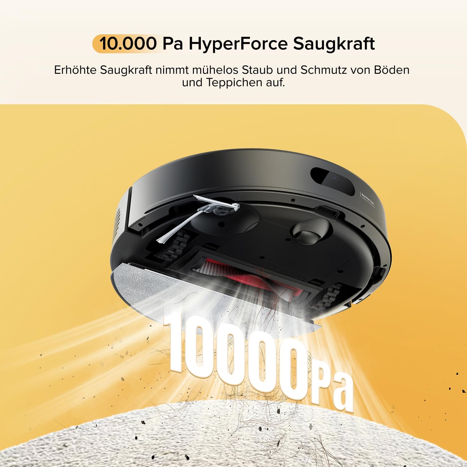 roborock Q7 M5 Saugroboter mit Wischfunktion, 10.000 Pa starke Saugkraft, Duales Anti-Tangle-System, 150 min Laufzeit, LiDAR-Navigation, Staubsaugerroboter für Teppich, Tierhaare – Bild 2