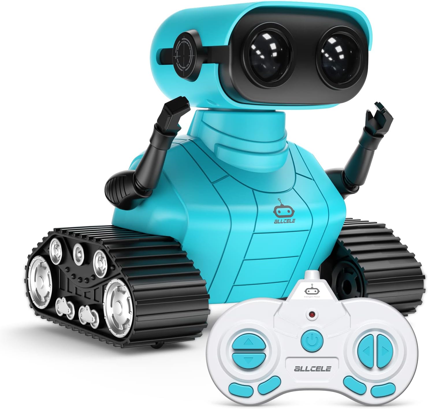 ALLCELE Roboter-Kinderspielzeug, wiederaufladbar, ferngesteuert, mit LED-Augen, Musik und interessanten Geräuschen für Alter 3, 4, 5, 6, 7, 8 Jahre, Jungen und Mädchen, Geschenk, Blau