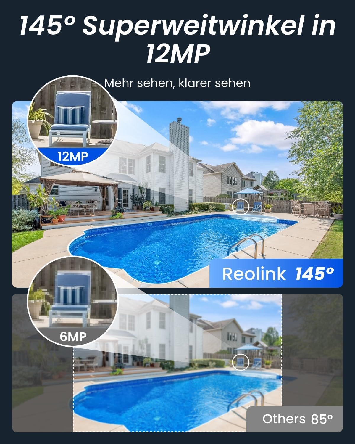 Reolink 12MP PoE-Überwachungskamera-Set mit 4x IK10 Vandalensicheren Außenkameras, 145° Weitwinkel, Farbnachtsicht, Personen-/Fahrzeug-/Tiererkennung, 2-Wege-Audio, 8CH NVR mit 2TB HDD, – Bild 2