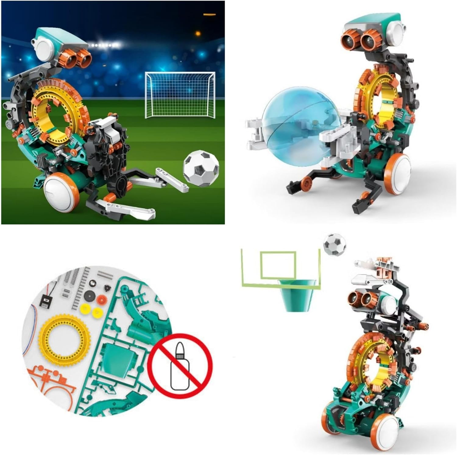 Velleman Roboterbausatz, Roboterprogrammierung lernen 5-in-1-Spielzeugroboter STEM-Konstruktionsspielzeug – Bild 3