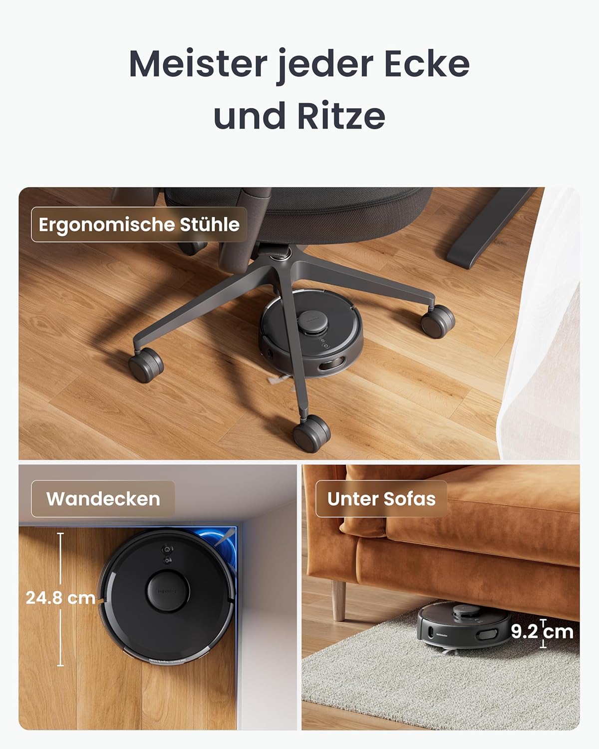 SwitchBot K11+ Roboter-Staubsauger mit Wischfunktion, 6000 Pa Saugleistung, 90 Tage Staubsammlung, selbstentleerendes LDS Smart Mapping, schlankes 3,6-Zoll-Design, kompatibel mit Apple Home, Alexa, Google Home und – Bild 3