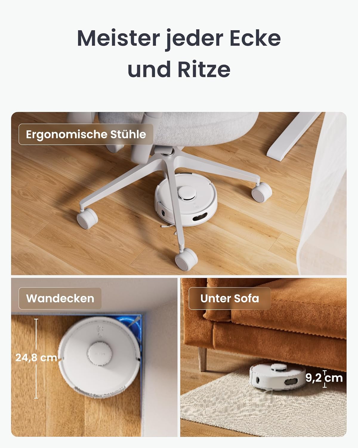 SwitchBot K11+ Staubsaugerroboter mit Wischfunktion, 6000 Pa Saugleistung, 90 Tage Staubaufnahme, selbstentleerend, LDS Smart Mapping, schlankes 3,6-Zoll-Design, kompatibel mit Apple Home, Alexa, Google Home und – Bild 6