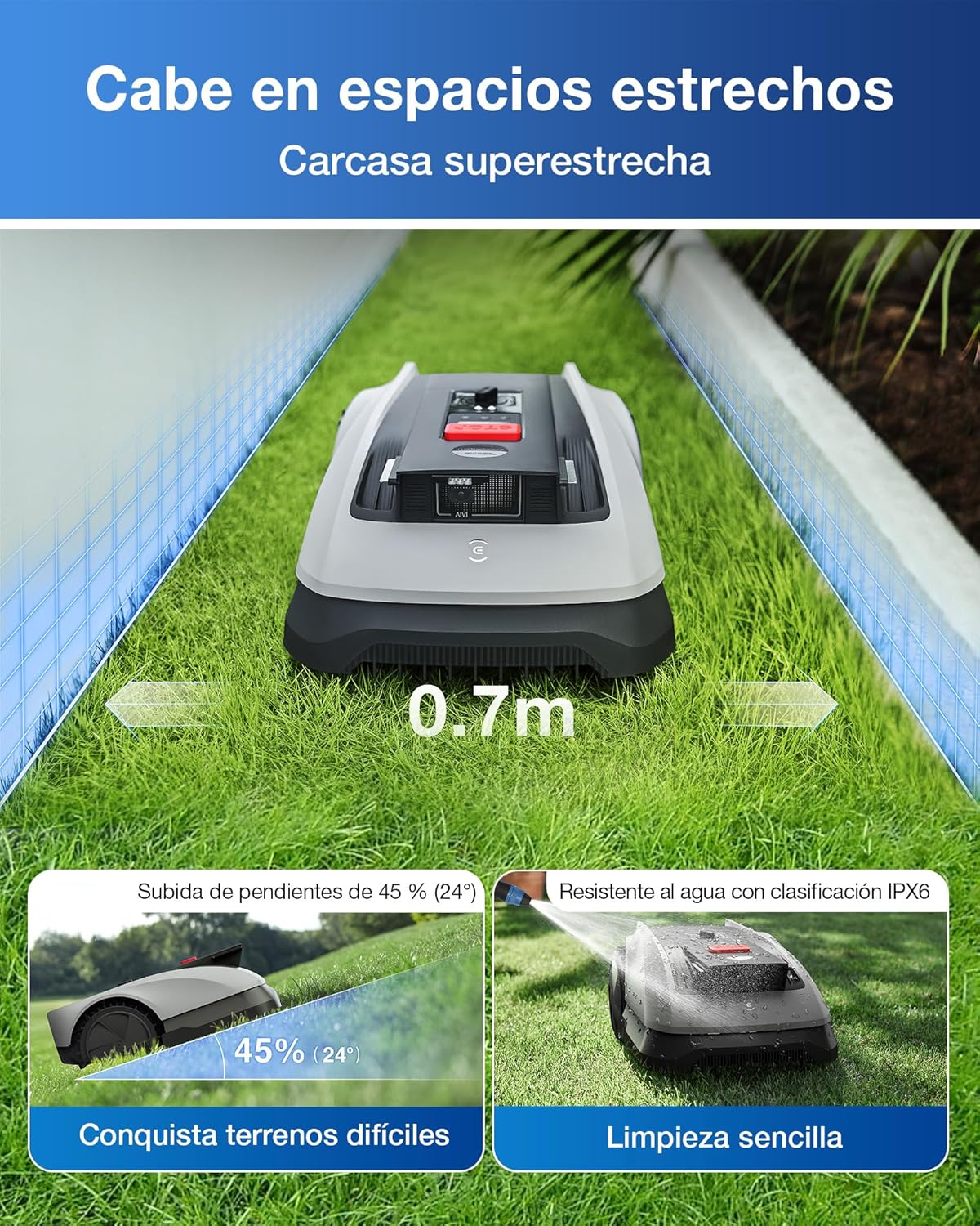 ECOVACS Goat O600 Roboter-Rasenmäher ohne Begrenzungskabel, 600 m², RTK + Vision Navigation + 4 x Messer-Sets – Bild 2