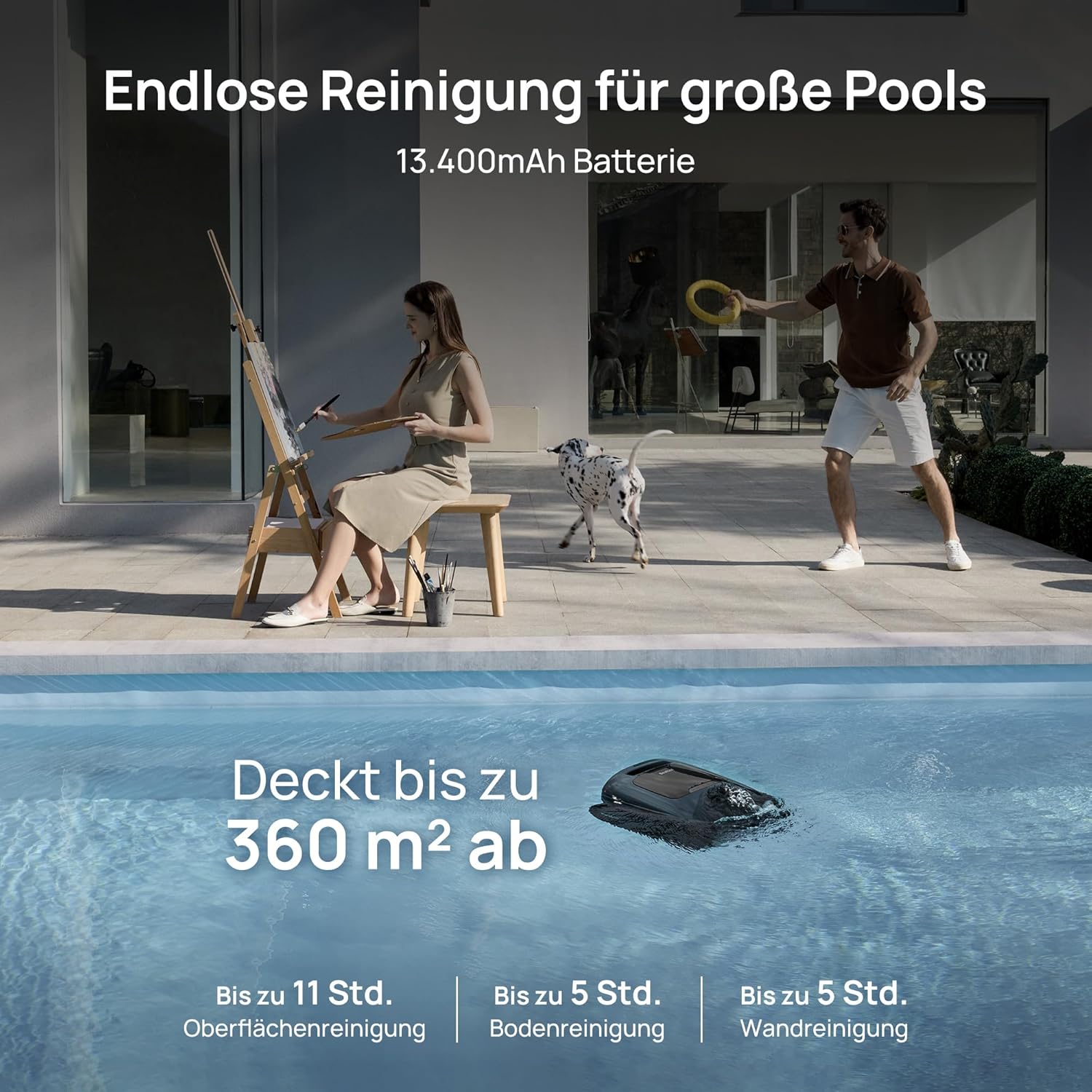 Beatbot AquaSense 2 Pro Poolroboter-Set mit Klärer-Set, Pool-Staubsauger-Design für die Reinigung von Boden, Wänden, Oberflächen und Klärung von Wasser, schwimmt nach der Reinigung auf der Wasseroberfläche – Bild 6