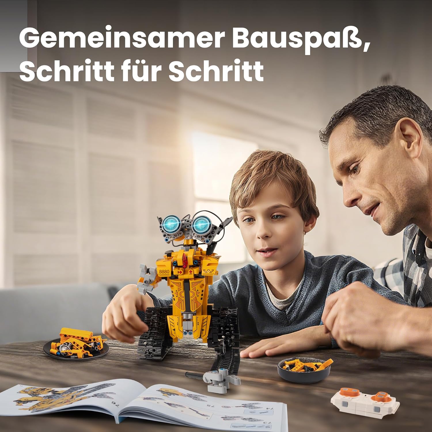 Sillbird Roboterbausatz für Kinder, 3-in-1 ferngesteuerter Roboter mit App programmierbar, STEM-Roboterspielzeug für Kinder, Wandroboter/Mech-Dinosaurier/Panzer ab 8+ Jahren Jungen – Bild 2