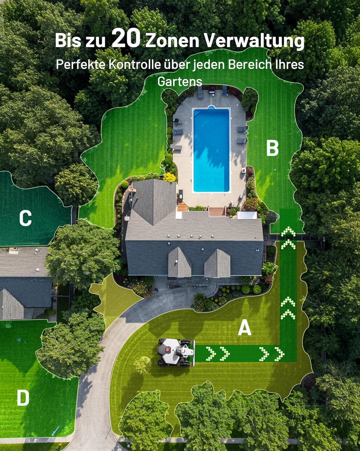 MAMMOTION LUBA Mini AWD LiDAR Roboter-Rasenmäher ohne Begrenzungskabel mit 3D LiDAR + Vision, ohne RTK-Antenne, automatische Kartierung, empfohlen für 1.500 m², 4G-Modul, bis zu 80 % Steigung – Bild 7
