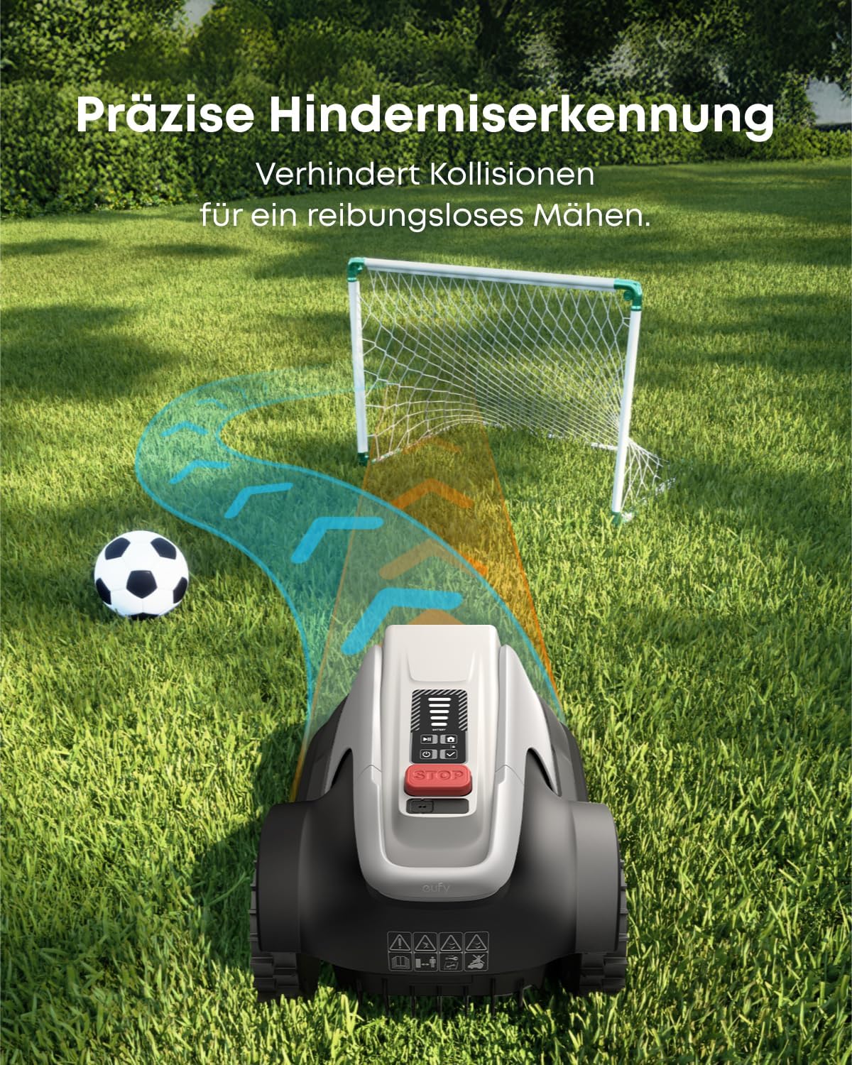 eufy E15 Roboter-Rasenmäher ohne Begrenzungskabel, keine Signalausfälle, kein RTK, TrueVision-Technologie, intelligente Navigation, Garten bis zu 800 m², präziser Kantenschnitt, Hindernisvermeidung, App-Steuerung – Bild 6