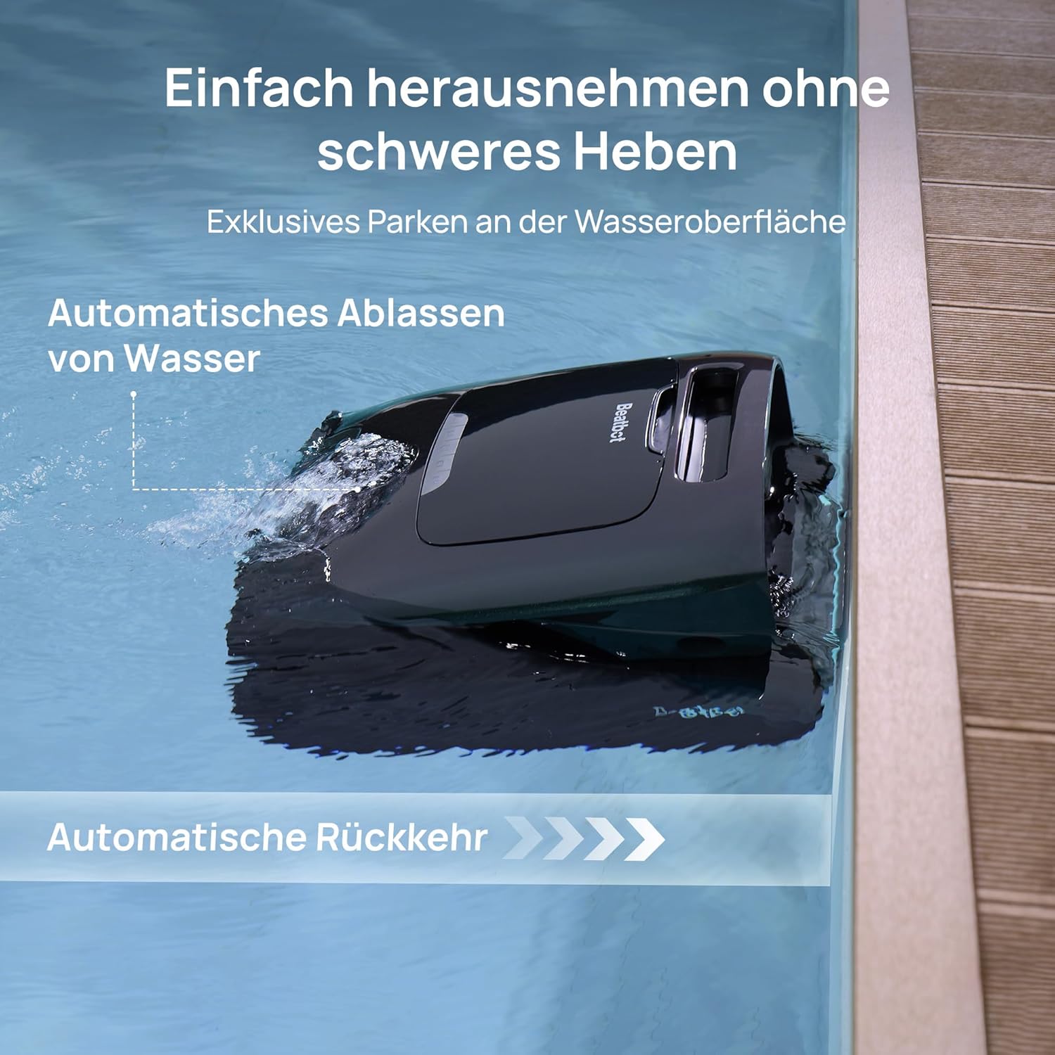 Beatbot AquaSense 2 Pro Poolroboter-Set mit Klärer-Set, Pool-Staubsauger-Design für die Reinigung von Boden, Wänden, Oberflächen und Klärung von Wasser, schwimmt nach der Reinigung auf der Wasseroberfläche – Bild 4