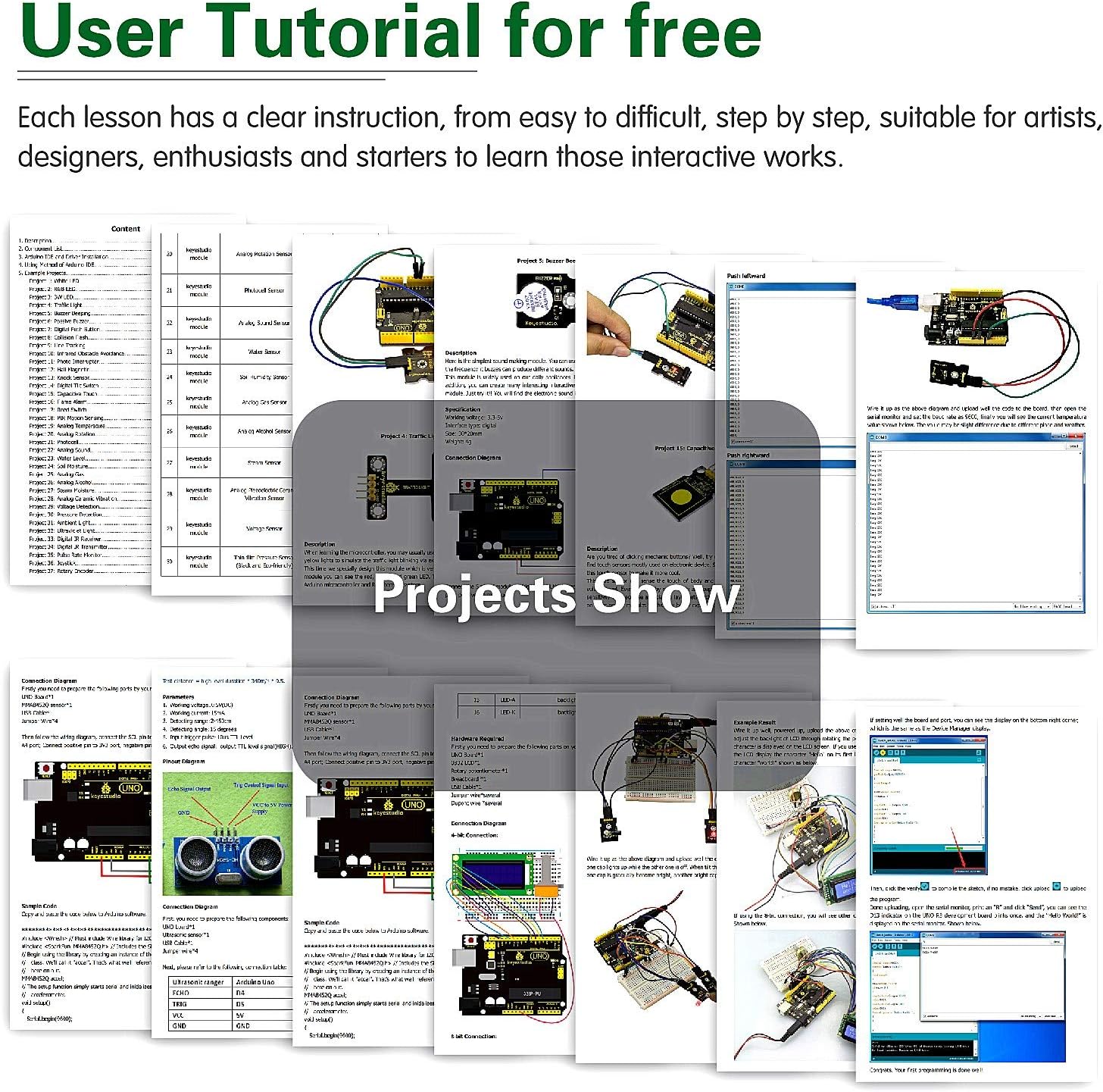 KEYESTUDIO 37-in-1-Sensormodul-Kit, kompatibel mit Arduino IDE, Raspberry Pi, elektronisches Starter-Kit für Anfänger – Bild 3