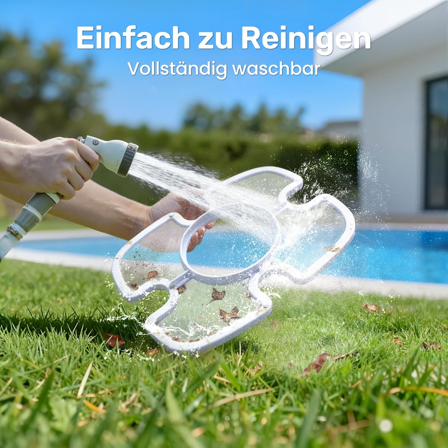 Pool-Roboter-Akku, 4500 LPH, effiziente Reinigung mit 90 Minuten Laufzeit, 3,4 kg leichter Bodenstaubsauger, einfach zu bedienen und zu warten, Pool-Staubsauger für Pools mit flachem Boden – Bild 7