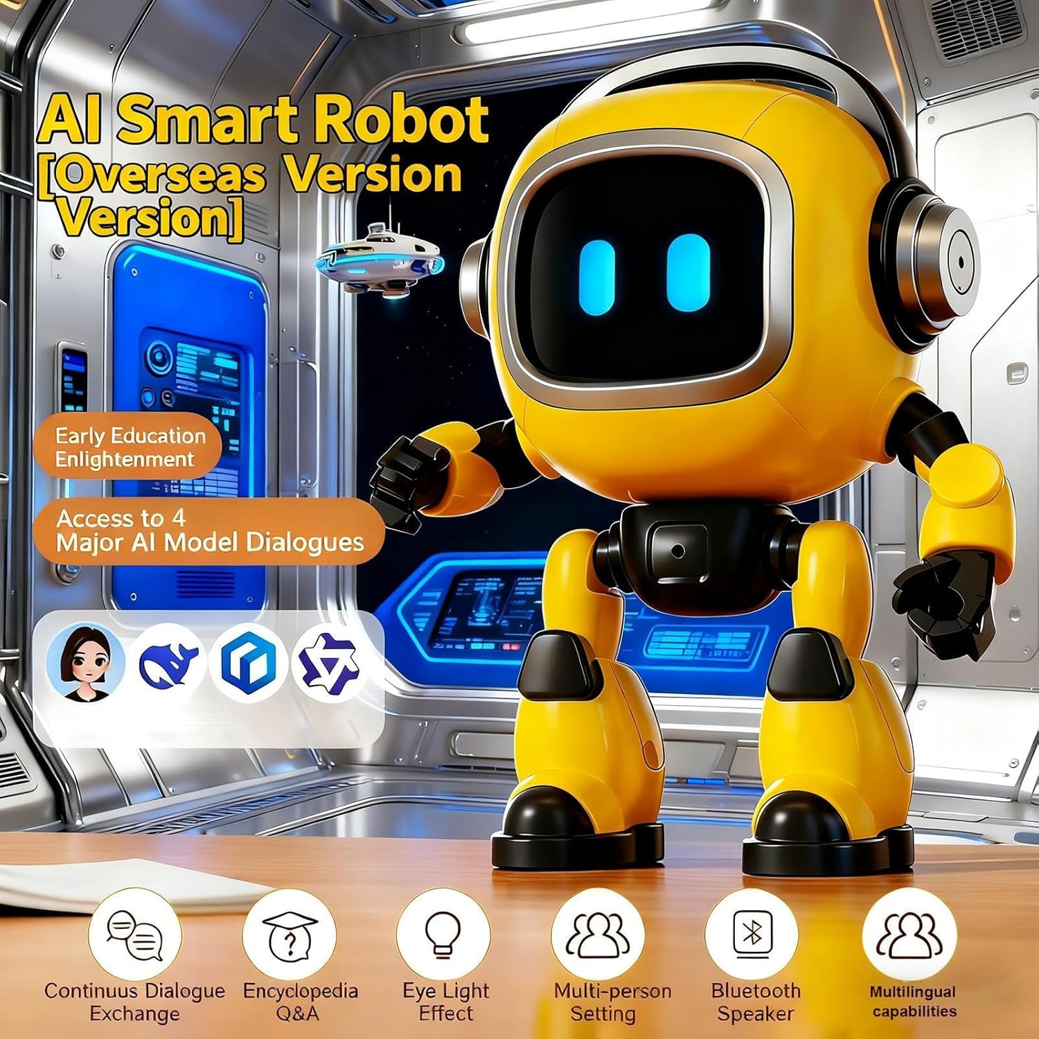 AI-Roboter für intelligentes interaktives Lernen, intelligentes Lernspielzeug für Kinder, Mädchen und Erwachsene: lustiges technologisches Geschenk für Geburtstagsfeiern und Unterhaltung – Bild 3