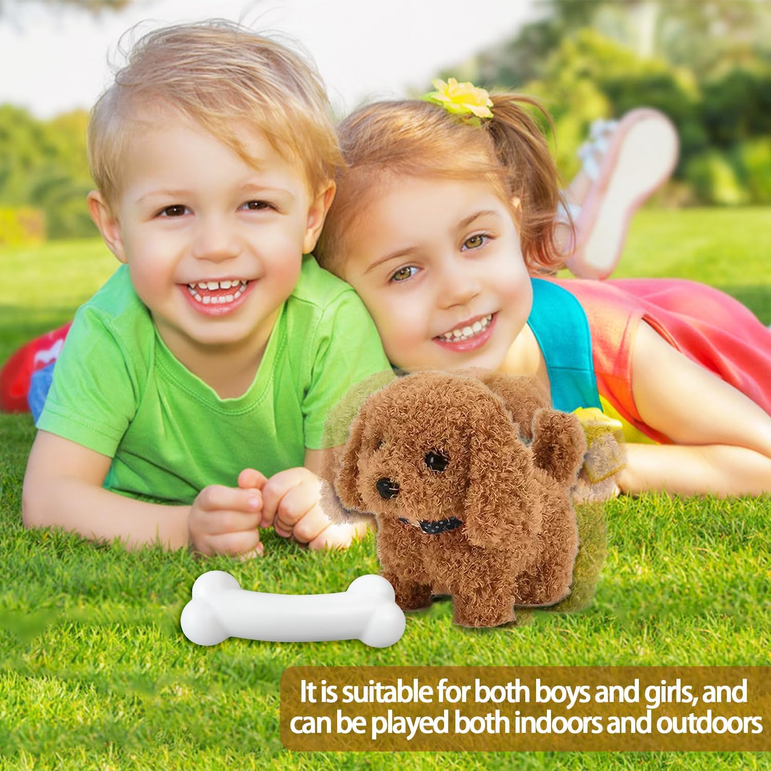 Realistischer Roboterwelpe, elektronischer Haustierhund für Kinder, interaktives Hundespielzeug für Kinder, laufender Plüschhund, bellendes Hundespielzeug für Jungen und Mädchen – Bild 6