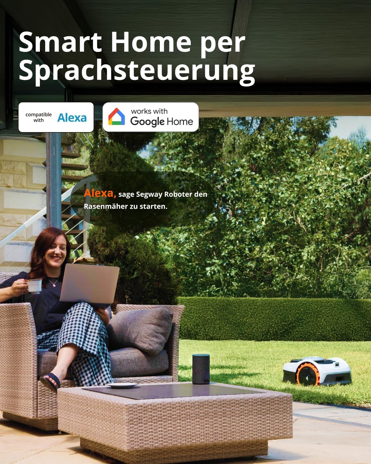 Navimow i105E Mähroboter ohne Begrenzungskabel, Aufnahme 500 m², max. 600 m², RTK+Vision Rasenmäher-Roboter-Testsieger, Igelschutz-Rasenroboter, AI Car Mapping – Bild 6