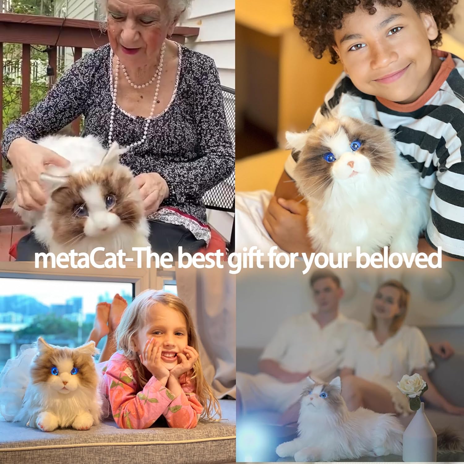 ELEPHANT ROBOTICS metaCat Black/White Robot Cat Companion Pet Interactive Electronic Cat Meow and Heartbeat, Gifts for All Ages - Type-C Charging – Bild 7