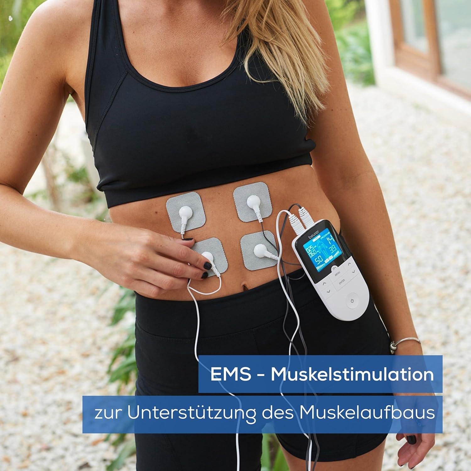 Beurer EM 49 Digitales TENS/EMS, 3-in-1 Elektrostimulationsgerät zur Schmerzlinderung durch elektrische Nervenstimulation, Training durch elektrische Muskelstimulation, Massagefunktion, inklusive 4 Elektroden – Bild 4