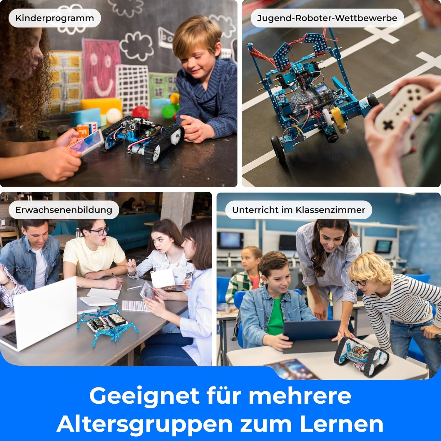 Makeblock mBot Ultimate, programmierbarer 10-in-1-Roboterbausatz, über 160 mechanische Teile und Module, Mainboard MegaPi, kompatibel mit Arduino und Raspberry Pi, drahtlose Fernbedienung – Bild 6