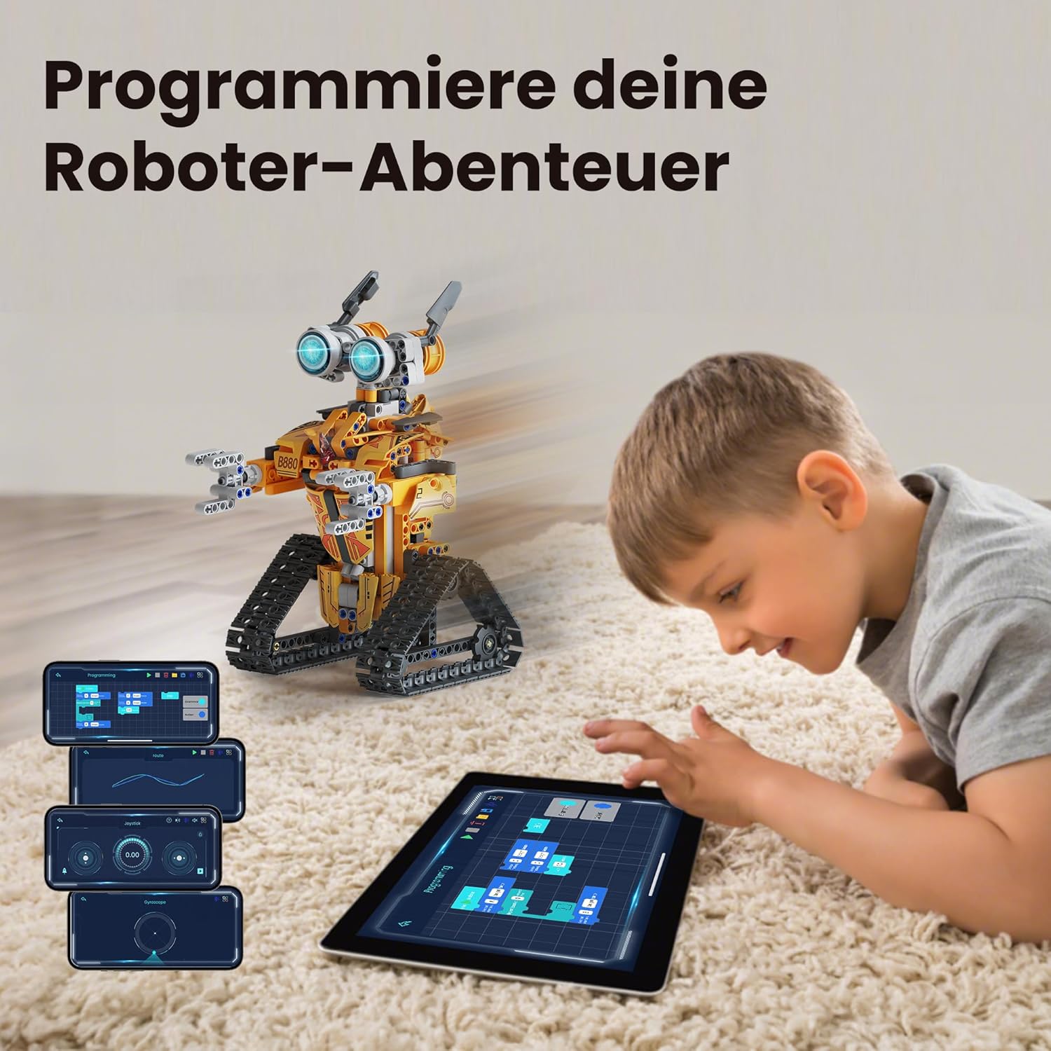 Sillbird Roboterbausatz für Kinder, 3-in-1 ferngesteuerter Roboter mit App programmierbar, STEM-Roboterspielzeug für Kinder, Wandroboter/Mech-Dinosaurier/Panzer ab 8+ Jahren Jungen – Bild 4