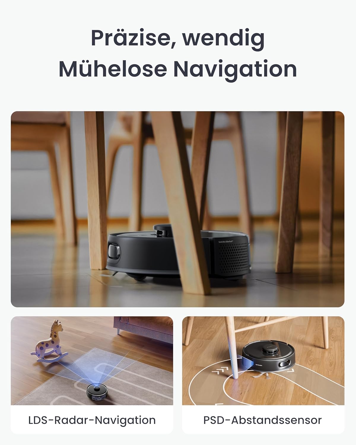 SwitchBot K11+ Roboter-Staubsauger mit Wischfunktion, 6000 Pa Saugleistung, 90 Tage Staubsammlung, selbstentleerendes LDS Smart Mapping, schlankes 3,6-Zoll-Design, kompatibel mit Apple Home, Alexa, Google Home und – Bild 8