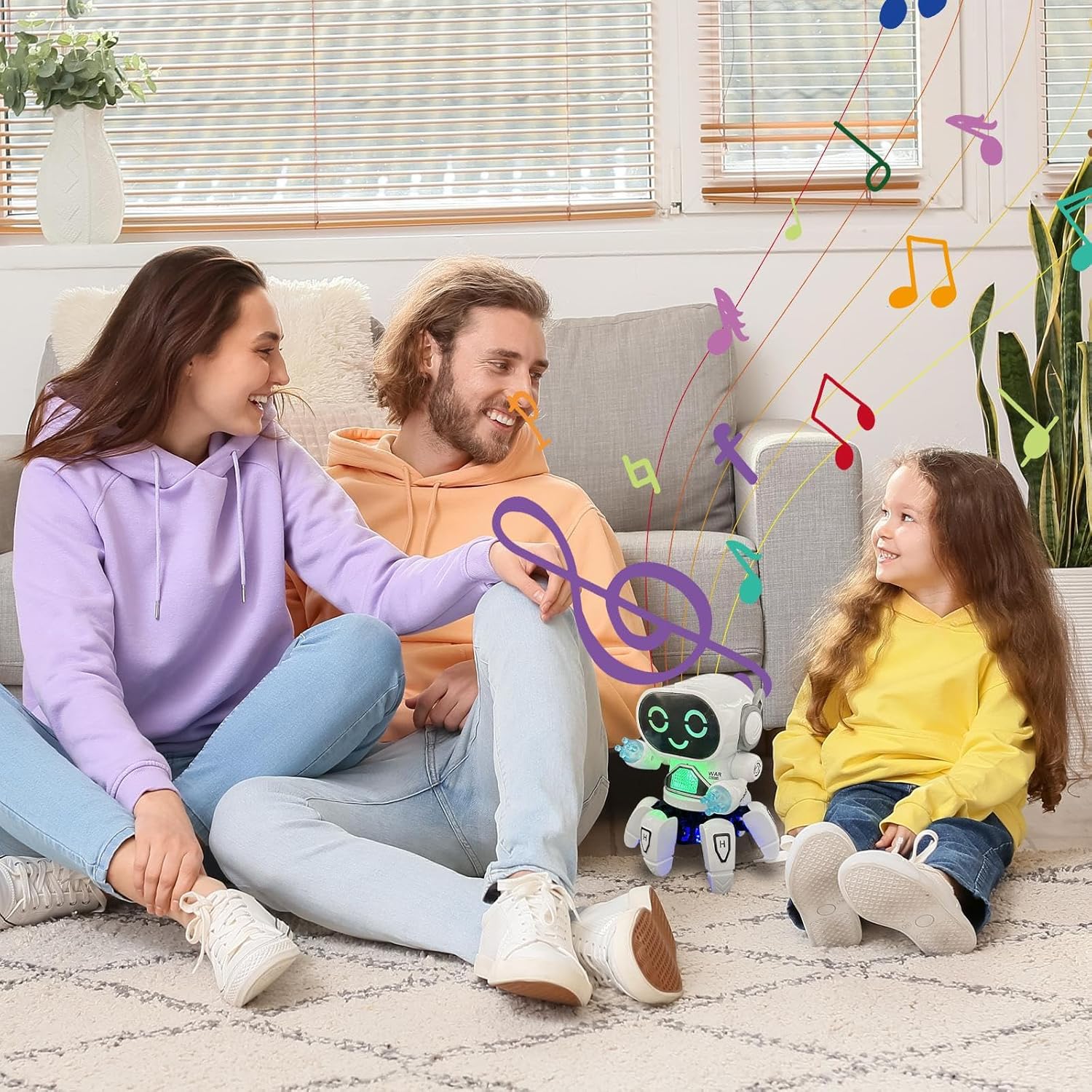 Generico Musikroboter – Interaktives elektrisches Musikspielzeug in Oktopusform, blinkender Sensor | Intelligenter Spielzeugroboter für Kinder für den Hinterhof, la c – Bild 4