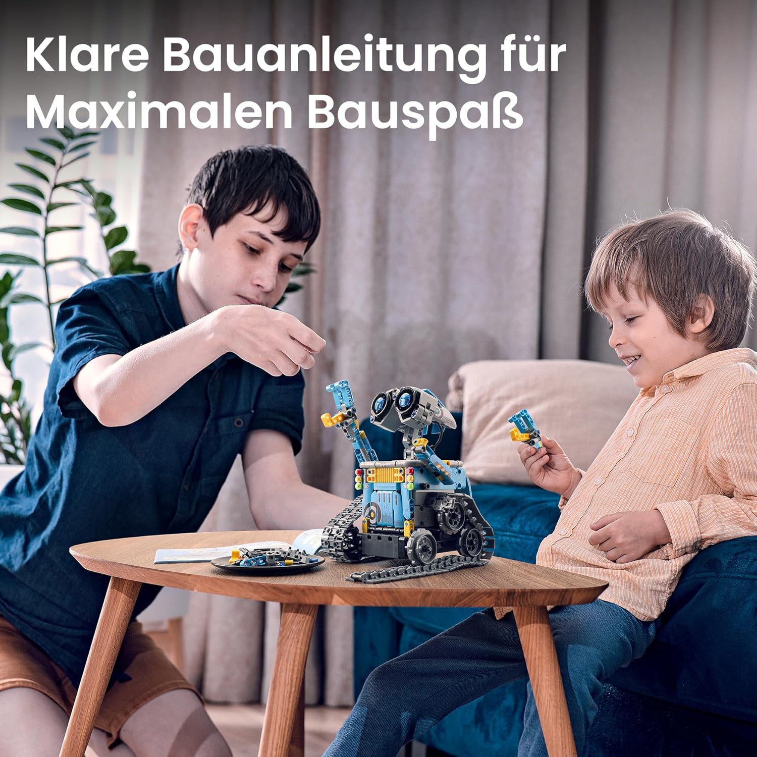 Sillbird Technik Roboter Kinder Konstruktionsspielzeug, Programmierbarer Roboterbausatz, Ferngesteuerter Roboter mit Licht und Ton, 360° Drehung, STEM-Bauspielzeug, Jungengeschenk von 8-12 Jahren Jungen – Bild 7