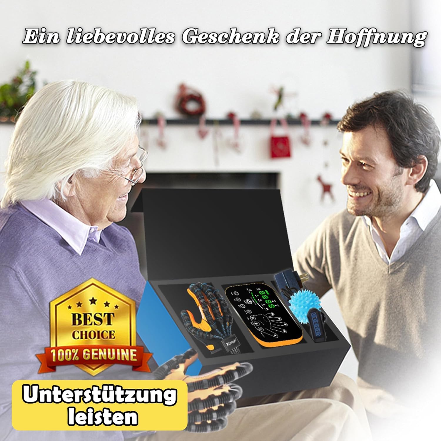 Rehabilitationsroboter-Handschuhe der 6. Generation für die Wiederherstellung von Schlaganfällen, Finger-Hand-Trainingsgeräte, Handfunktions-Rehabilitationshandschuh, Spiegeltraining und Multimodus für zu Hause (LH, M) – Bild 7