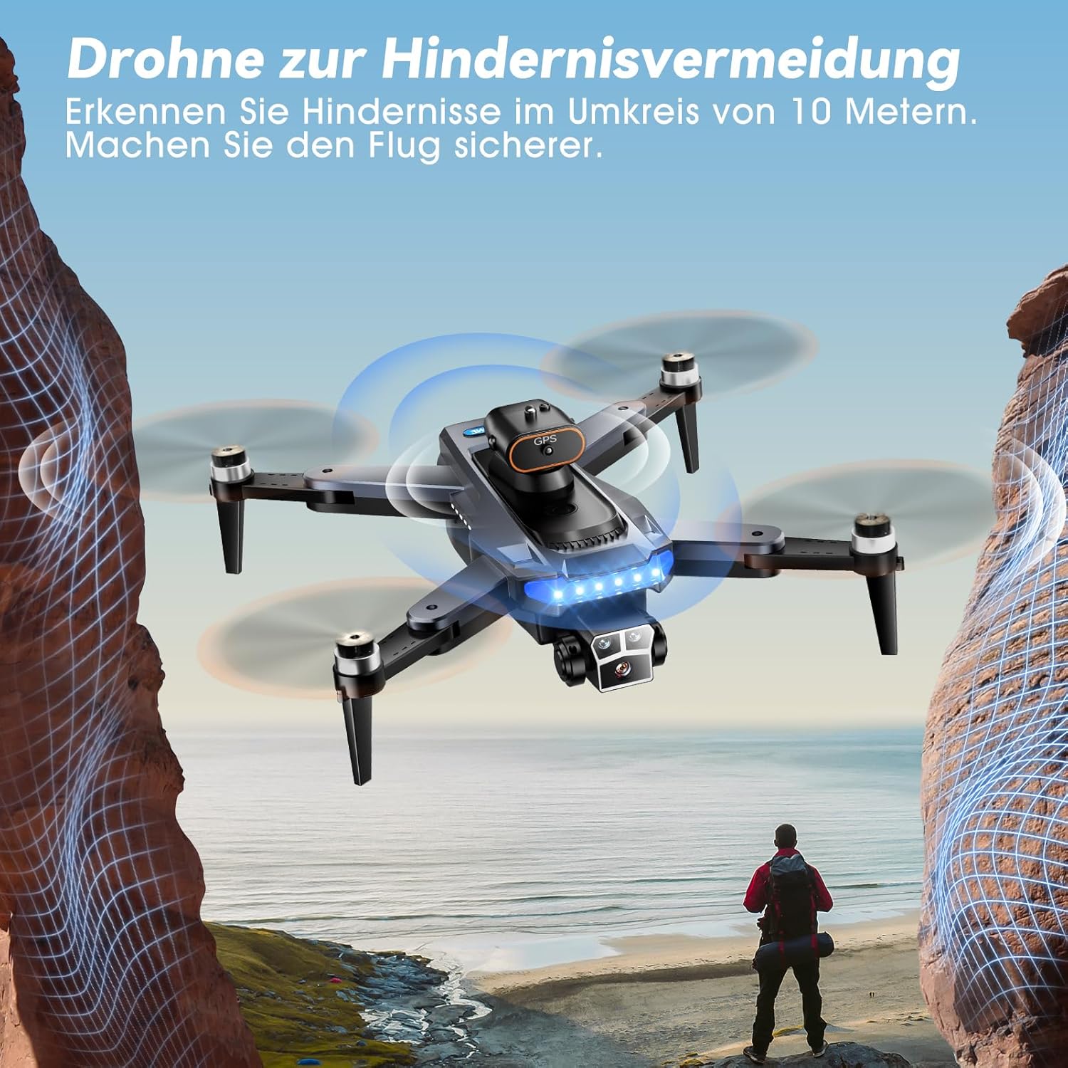 P17 GPS-Drohne mit 4K-Kamera für Erwachsene, 54–60 Minuten Flugzeit, automatische Rückkehr, Folgemodus, bürstenloser Motor, faltbarer RC-Quadcopter für Anfänger (Standard) – Bild 5