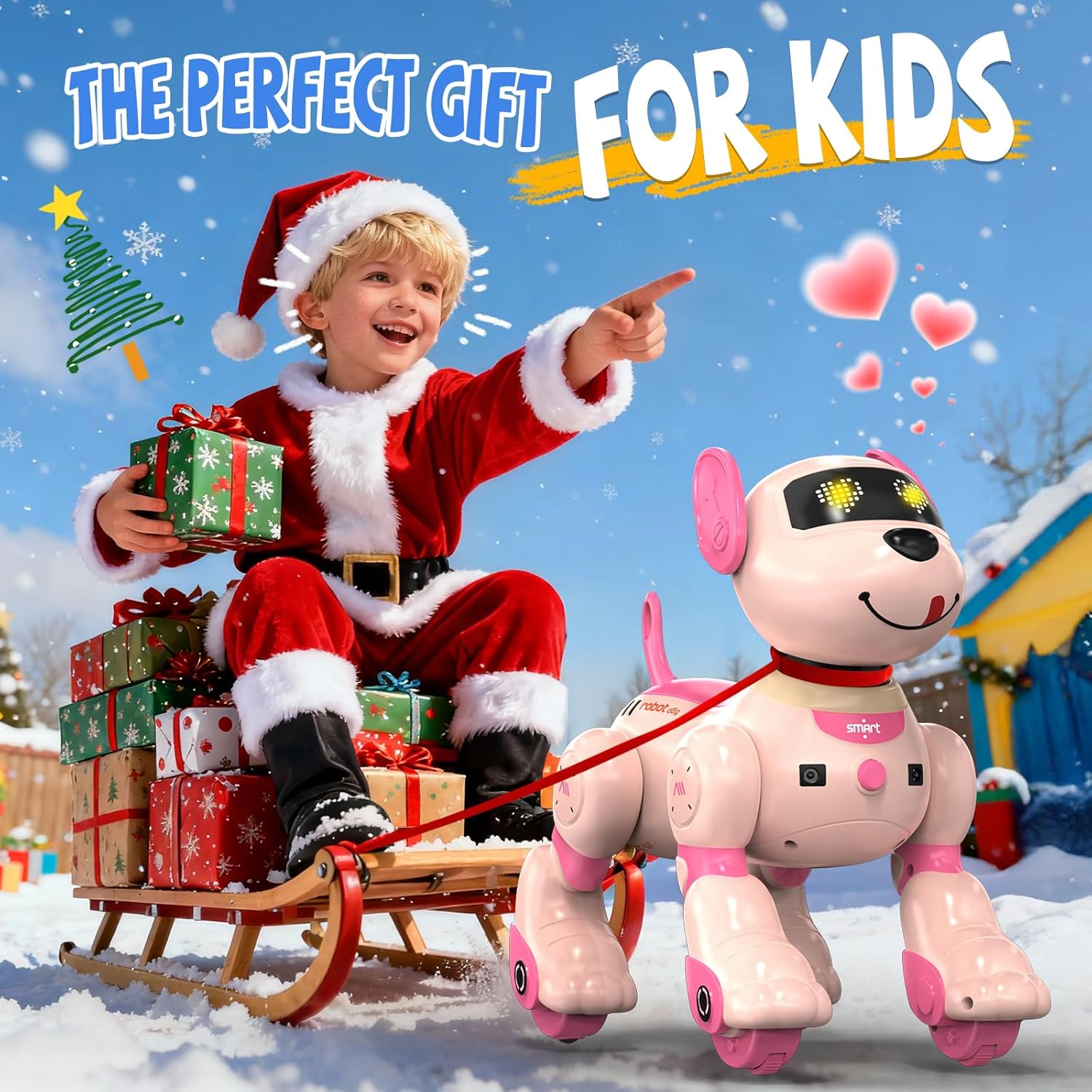 Roboterhund Kinder, ferngesteuerter Roboterhund programmierbar, sprachgesteuert (nur Englisch), intelligenter interaktiver Roboterhund, singender Tanz, Hunderoboter als Geschenk für Kinder – Bild 8