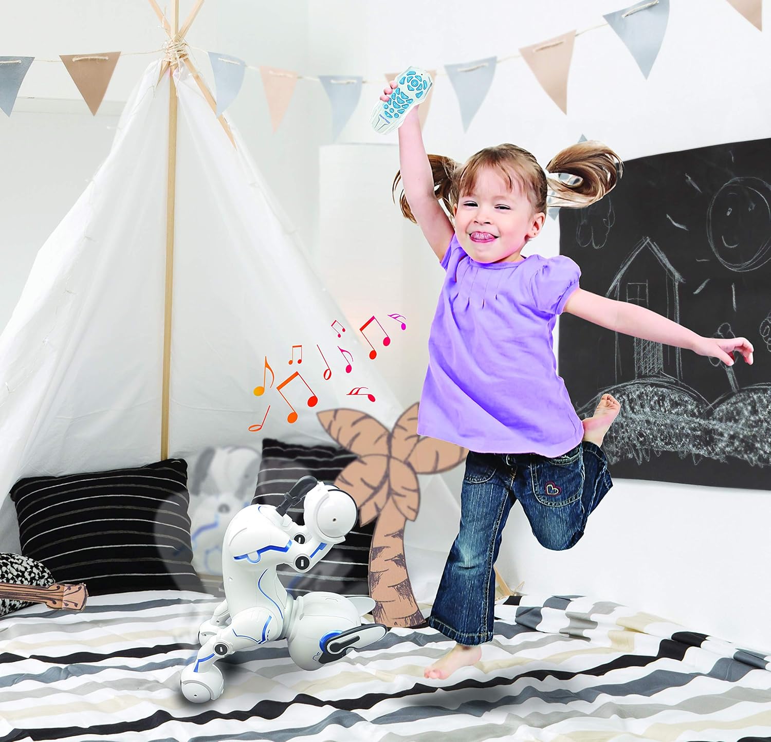 Lexibook Power Puppy, Mein Roboterhund fürs Training, Programmierbarer Roboter mit Fernbedienung, Dressurfunktion, Gestensteuerung, Tanz, Musik, Lichteffekte, DOG01 – Bild 9