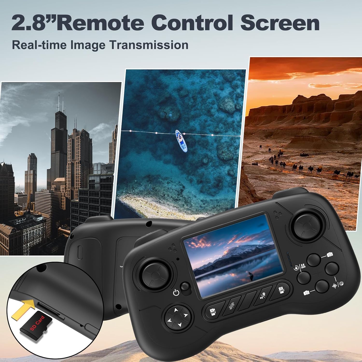 Drohne mit 1080P-Kamera und 2,8-Zoll-LCD-Bildschirm, Hindernisvermeidung, FPV-WiFi-Quadcopter, optische Flusspositionierung, Flugbahn, 16 Minuten Flugzeit, für Erwachsene/Kinder/Anfänger – Bild 3