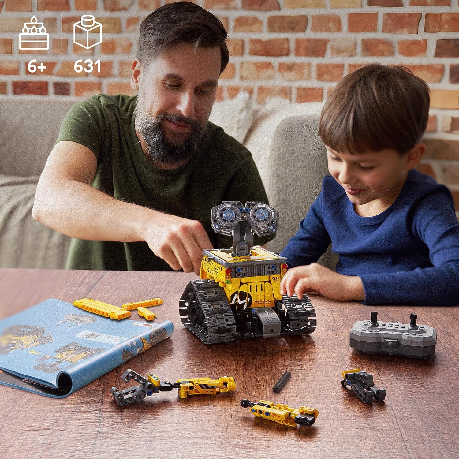 Technik Roboter für Kinder Jungen 6-12 Jahre, 6-in-1 Roboter-Set programmierbar mit App & Fernbedienung, Geburtstagsgeschenk für Weihnachten und Geburtstag (631 Stück) – Bild 7