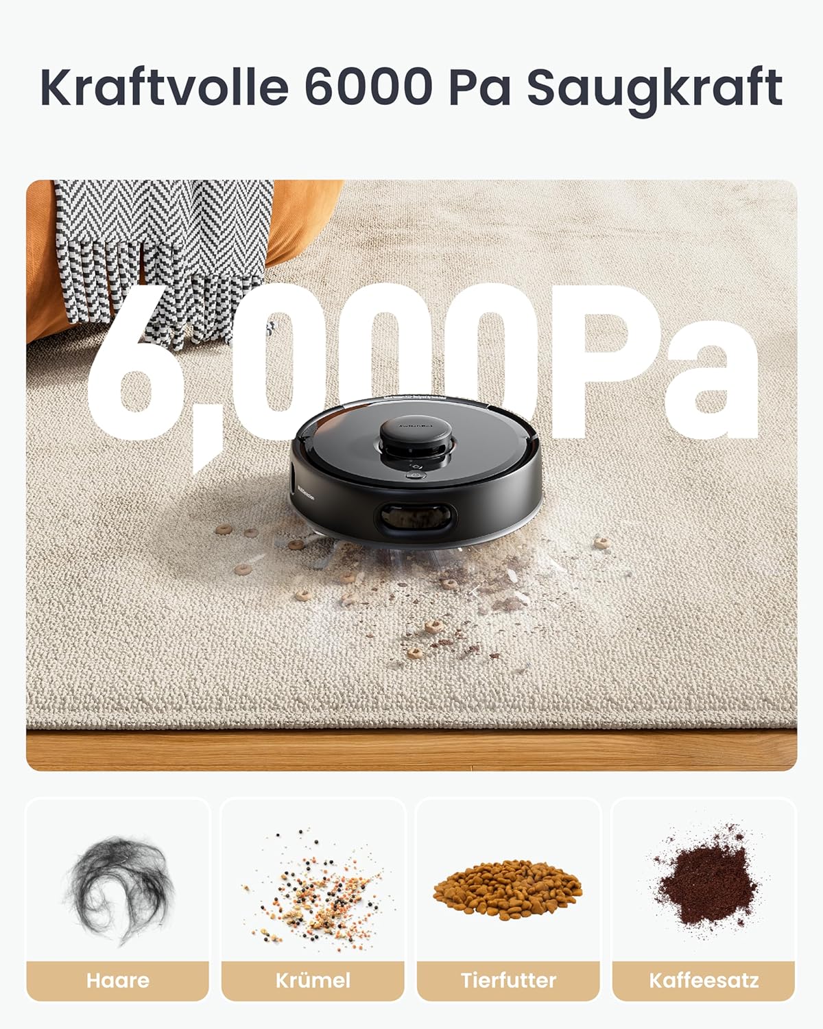 SwitchBot K11+ Roboter-Staubsauger mit Wischfunktion, 6000 Pa Saugleistung, 90 Tage Staubsammlung, selbstentleerendes LDS Smart Mapping, schlankes 3,6-Zoll-Design, kompatibel mit Apple Home, Alexa, Google Home und – Bild 4