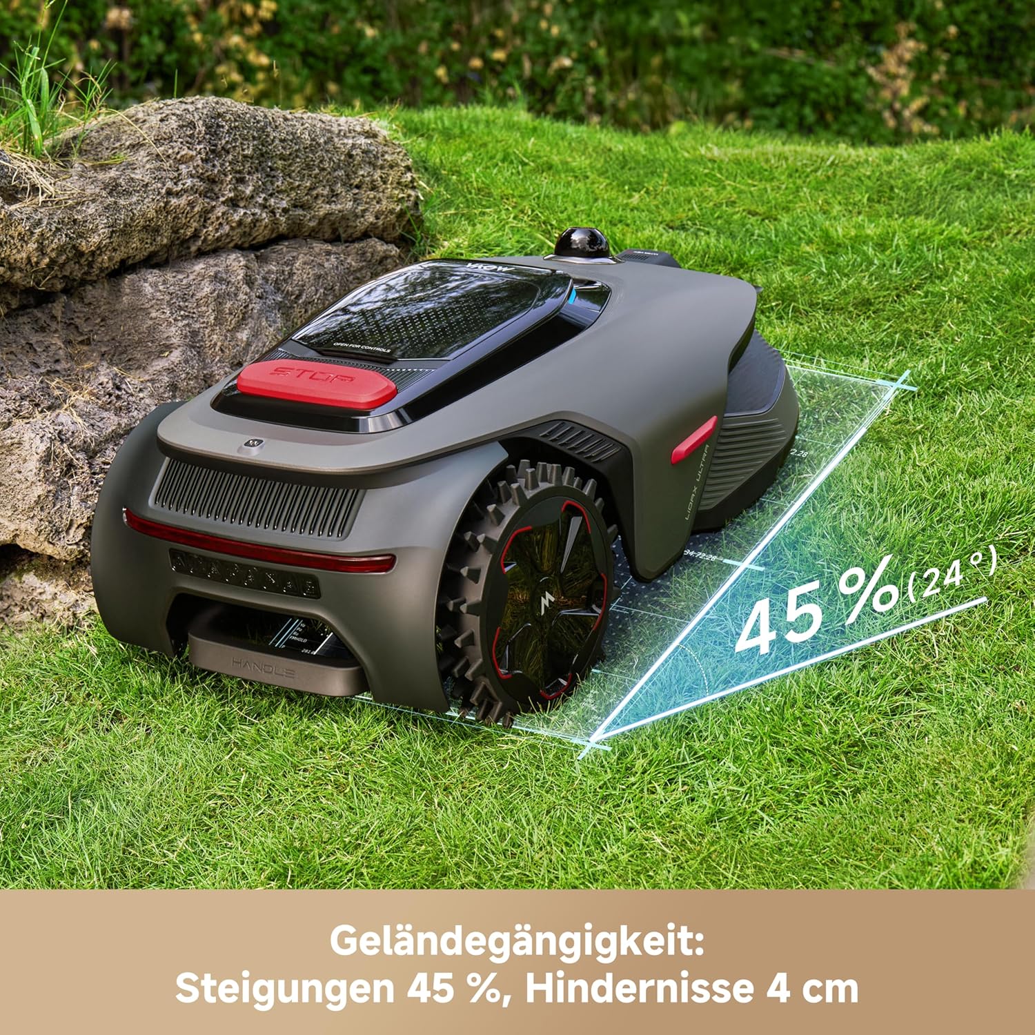 MOVA LiDAX Ultra 1200 Robotic Lawnmower without Boundary Cable, Reception 1200 m², without RTK & Automatic Map Creation via 3D LiDAR with 360° & AI Vision, 5 cm Edge Cut, Efficient Path Planning in – Bild 8