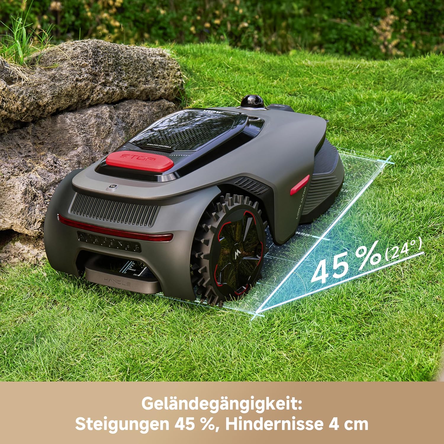 MOVA LiDAX Ultra 800 Robotic Lawnmower without Boundary Cable, Recommended 800 m², without RTK & Automatic Map Creation via 3D LiDAR with 360° & AI Vision, Suitable for Complex Terrain, U-shaped Path – Bild 8
